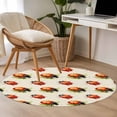thumbnail image 4 of Cute Ladybugs Round Area Rug 4Ft Washable Circle Rugs for Bedroom Dining Room, Spring Botanical Leaves Beige Non-Slip Carpet Floor Mats Indoor Outdoor Carpet Runner Aesthetic Home Decor, 4 of 8