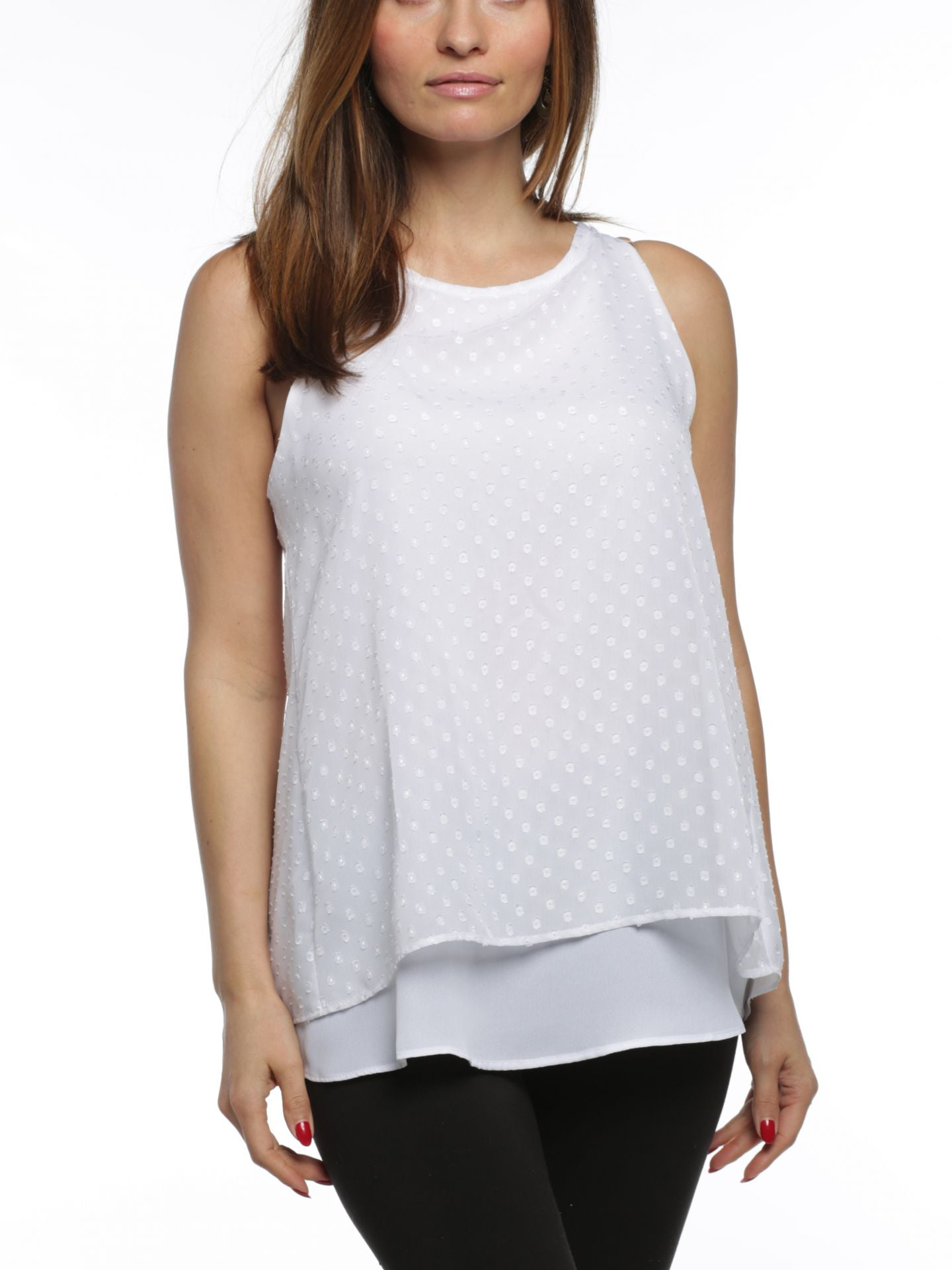 Zac & Rachel Zac & Rachel Women's Sleeveless Clip Dot Chiffon Double