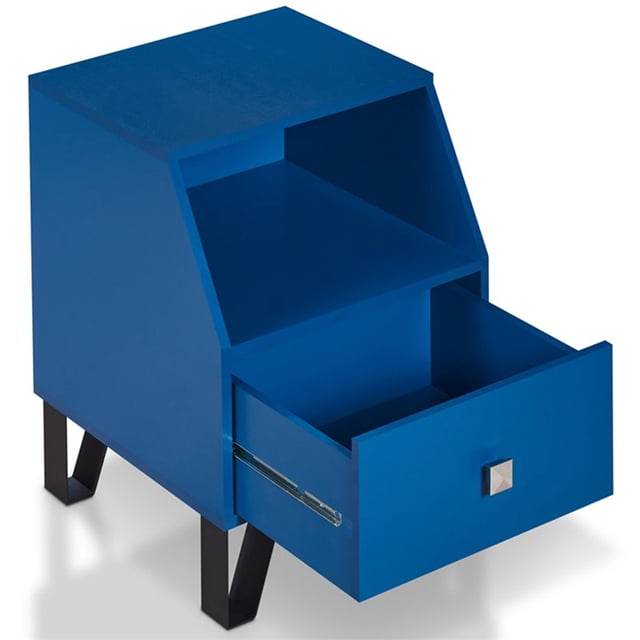 Furniture of America Jilah Table d'Appoint de Rangement en Bois Moderne, Bleu (Ensemble de 1)