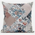 thumbnail image 1 of Arizona Patchs Floraux Jeter Tissu Oreiller en Blanc Rose 16x16, 1 of 7