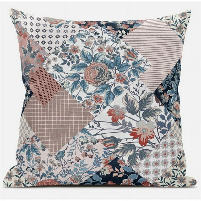 Arizona Patchs Floraux Jeter Tissu Oreiller en Blanc Rose 16x16