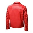 thumbnail image 3 of Herrnalise Men's Fashion Autumn Men's Leather Jackets Casual Tops Coats Red, 3 of 8