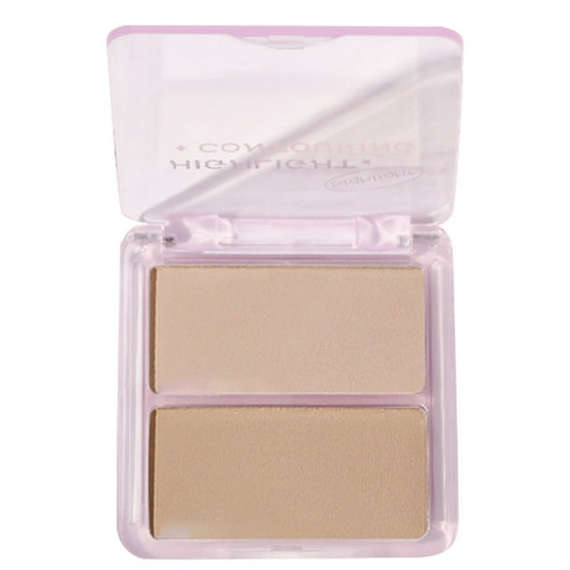 Two-Tone Highlighter Contouring Palette - Natural Gradient, Long-Lasting, Easy to Apply - for Face Brightening, Eye Bags & Nose Shadow