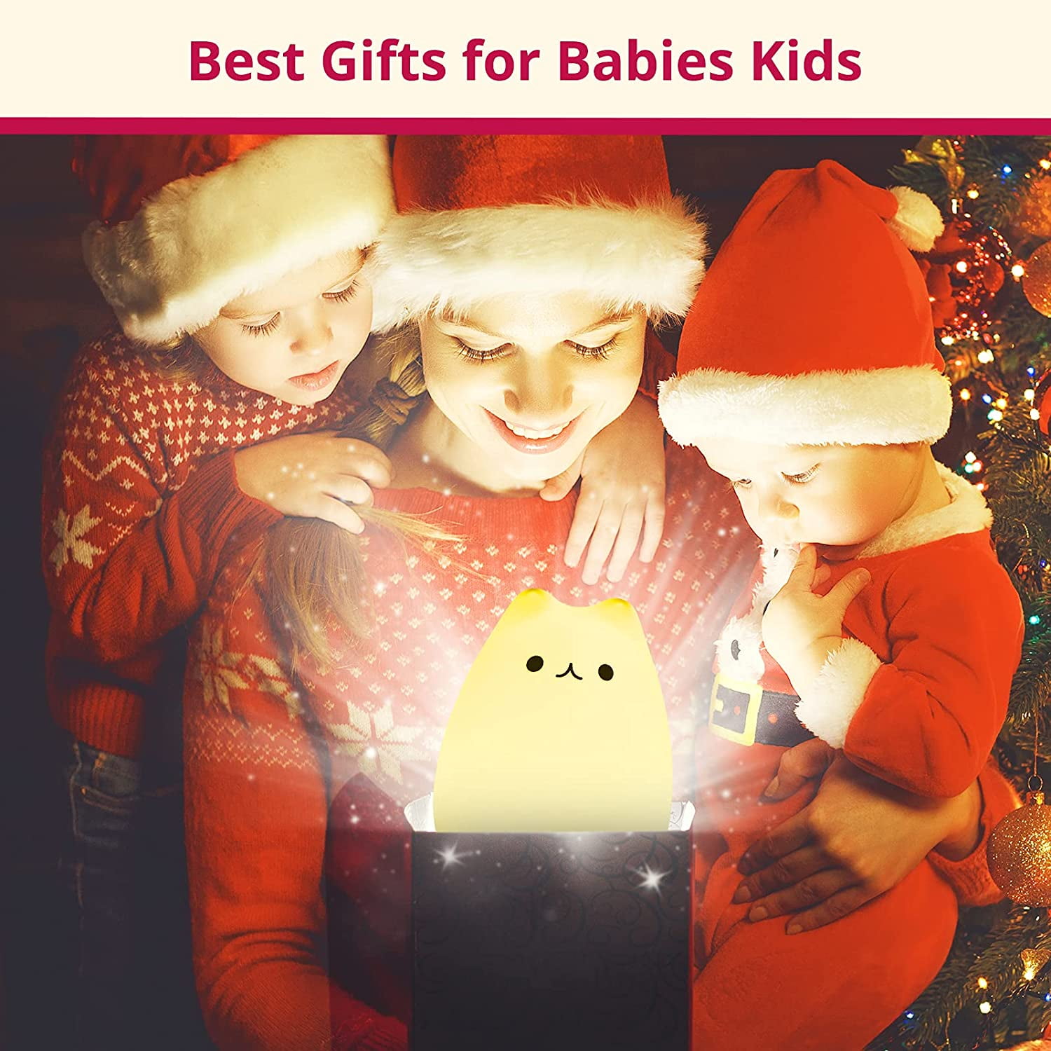 Cat Lamp, Cute Kitty Night Light, Gifts for Women Teen Girls Baby, Night Lights for Kids Bedroom, Cute Christmas Kitty Silicone Nightlights for Children Toddler.