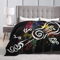 thumbnail image 4 of Super Soft Anti-Pilling Flannel Bed Blankets, Line Guitar Cozy Fluffy Warm All Seasons Throw Blanket for Sofa Bedding, 50"x40", 4 of 8