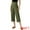 Army green, variant on DARING DIVA Women's Cotton Linen Elastic Waist Lightweight Casual Trousers S Army green