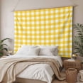 thumbnail image 3 of Yellow Large Tapestry for Bedroom Wall Hanging Tapestry,Country French Rustic Buffalo Plaid Modern Art Ceiling Backdrop Tapestries Poster Blanket Wall Decor for Teens Room Living Room Dorm 86" x 104", 3 of 8