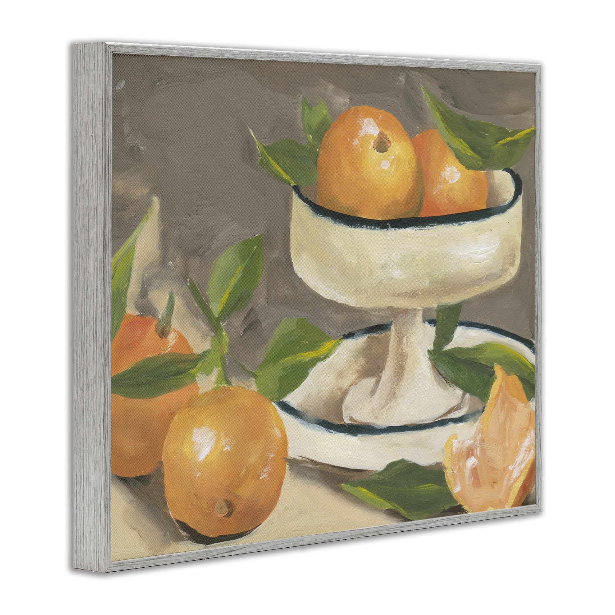Stupell Industries Citrus In Stillness Gray Framed Giclee Art, design by Melissa Wang