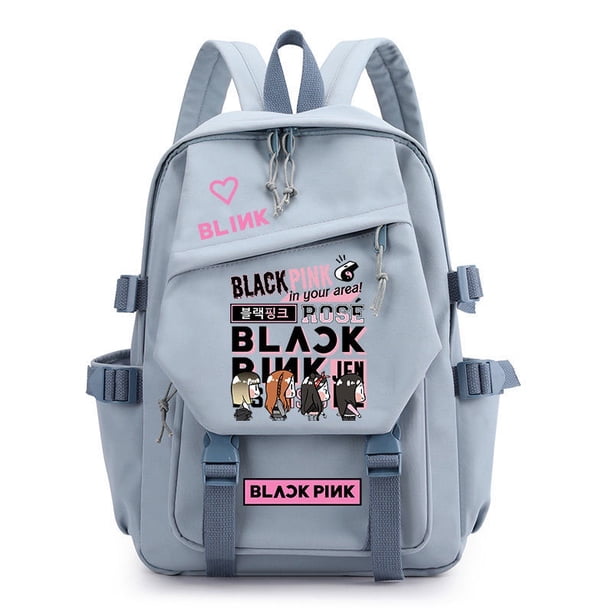Negro blackpink Merchandise Mismo Estilo Ventilador De Tinta Apoyo Estudiante Mochila Mujer Jin Zhini lisa