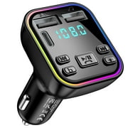 Car Bluetooth FM Transmitter Wireless Radio Adapter Car Kit MP3 Player, USB Car Charger, Support U Disk/Hands Free Calling