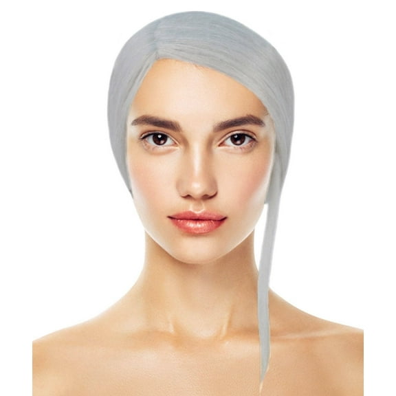 Adult Women's Celebrity Pop Singer Long White Ponytail Wig, Best for Halloween, Flame-retardant Synthetic Fiber