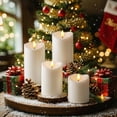 thumbnail image 2 of Homemory Flameless Candles, Outdoor Waterproof Flickering LED Battery Operated with Remote and Timers, Ivory Plastic, Set of 2, 2 of 13