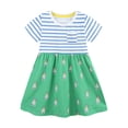 thumbnail image 2 of Cethrio Kids Girls Dresses, Printed Cotton Casual Short Sleeve Summer Dresses Green Size 4 T, 2 of 6