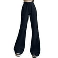 thumbnail image 2 of Makaor Sweatpants for Women with Pockets Elastic Waist Flare Leg Solid Baggy Lounge Pants Black XL, 2 of 7