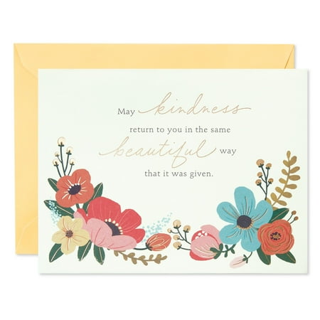 American Greetings Thank You Stationery with Envelopes, Floral Kindness (10-Count)