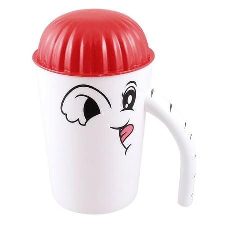Print Drink - Unique Bargains 340ml Plastic Cartoon Eyes Print Red Lid Water Drink Cup White