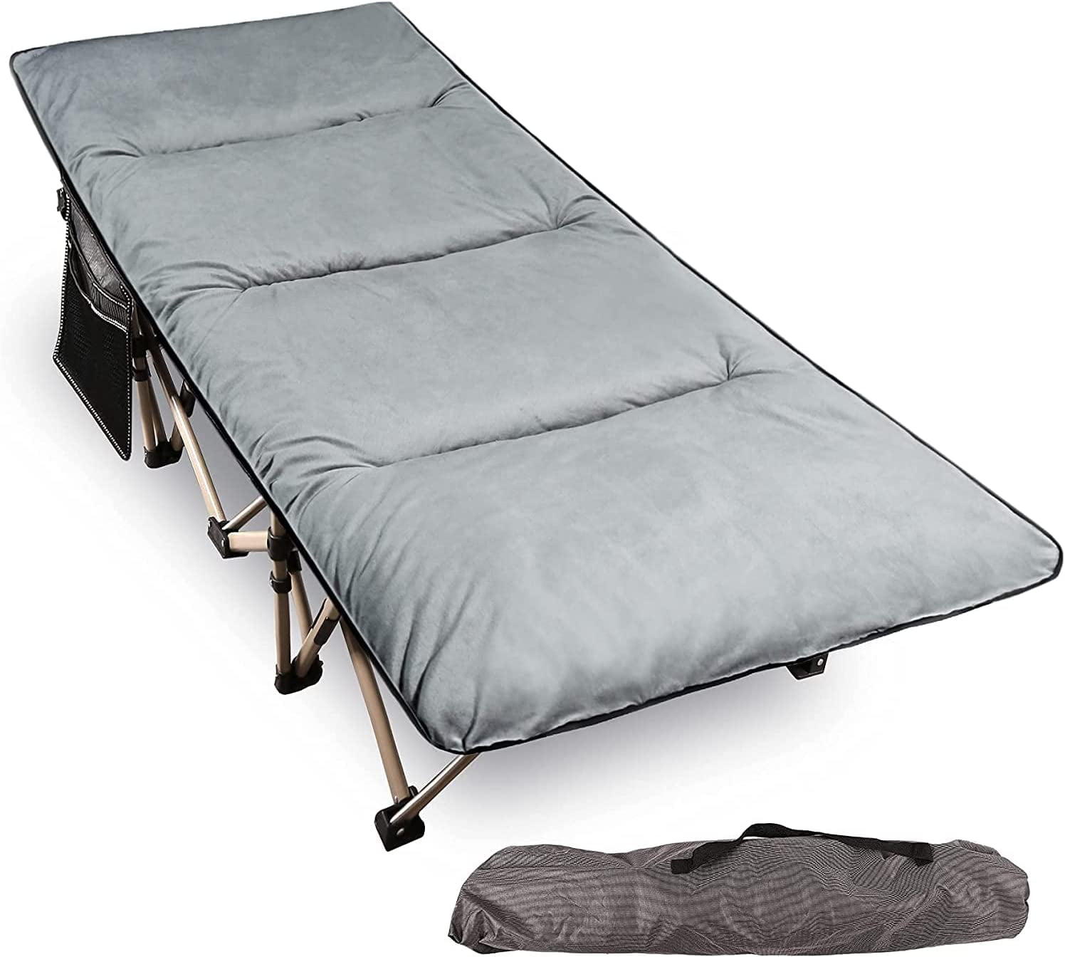 REDCAMP Folding Camping Cots With Cot Pads For Adults 500lbs, Double ...