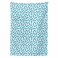 thumbnail image 2 of Pineapple Tablecloth, Foliage Silhouettes Exotic Fruits Eighties Vintage Design Inspirations, Rectangle Satin Table Cover for Dining Room and Kitchen, 52" X 70", Blue and Pale Blue, by Ambesonne, 2 of 2