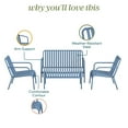 thumbnail image 3 of Novogratz Poolside Gossip, Ola 4 Piece All Steel Conversation Set, French Blue, 3 of 9