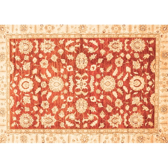 Ahgly Company Indoor Rectangle Oriental Orange Traditional Area Rugs, 8' x 12'