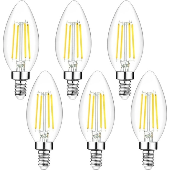 Nordic Hygge 6-Pack Light Bulbs Dimmable E12 LED Candelabra Bulbs (DW)