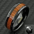 thumbnail image 2 of Men's Wedding Band Rings - Black Brown Wood Grain - Wedding Rings for Men and Women, 2 of 5