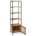 thumbnail image 2 of Bouclair Natural Wood Caned and Metal Shelf Unit, 2 of 10