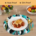 thumbnail image 4 of Aqua Stripe Round 15 Inch Placemats Set of 8, Ombre Grey Moire Geometric Modern Abstract HeatResistant Non Slip Place Mats for Dining Table, Wipeable Braided Kitchen Table Mats for Housewarming, 4 of 9