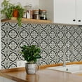 thumbnail image 3 of Mi Alma Removable Vinyl Vintage Floral Gray/Black Backsplash Tile Stickers, 24pcs, 3 of 11