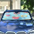 thumbnail image 4 of Yayeee Car Windshield Sun Shade Universal Fit Front Visor Protector, Pink Beach Toys Pattern, 4 of 8
