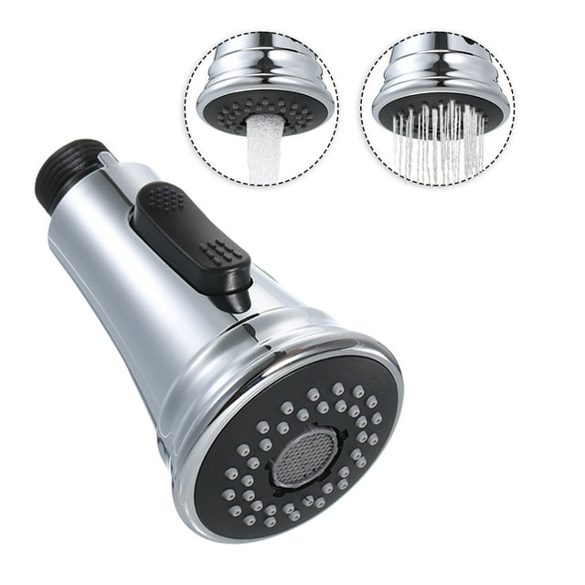 Zootealy Pull Down Faucet Spray Head 2-Functions with Check Valve Kitchen Faucet Replacement Head Parts G1/2 Connections Pull Out Spray Head Nozzle Polised Chrome
