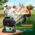 thumbnail image 4 of JINLICTE Ventilador solar de 10400 mAh con linterna LED, ventilador de camping con panel solar, ventilador solar recargable de 7 W para exterior, ventilador silencioso para tienda de campaña con pilas, 4 of 5
