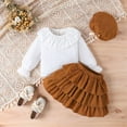thumbnail image 5 of Sngxgn Girl's Casual 2 Piece Outfits Long Sleeve Tees and Pleated Skirt Set(White,7), 5 of 9