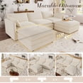thumbnail image 4 of Muumblus Sectional Sofa Cloud Couch with Reversible Ottoman, L-Shaped Chenille Sofa for Living Rooms, Beige, 4 of 10