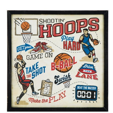 Basketball Shootin Hoops Wood Wall Decoration Boys Room Kids