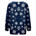 thumbnail image 4 of Tiweut Cardigans for Womens Christmas Snowflake Graphic Fall Winter Button Down Front Open Sweater Outwear Regular Blouses Blue,2XL, 4 of 5