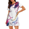 thumbnail image 1 of Easygdp Colorful Bulldog Camisón de manga corta para mujer, informal, estampado, 1 of 6