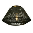 thumbnail image 4 of Creative Co-Op Flush Mount Ceiling Light with Woven Paper Rope Shade, Grey, 4 of 7