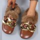 thumbnail image 4 of Retro mujer Vintage Casual gran gancho de bloqueo de Metal y bucle Enviros polar tacones bajos Slingback Otoño Invierno zapatos de punta redonda Wmkox8yii  shkj422, 4 of 6