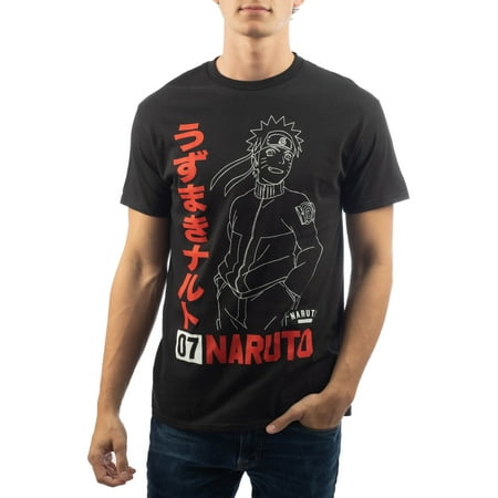 Naruto Shippuden Men's & Big Men's Kanji '07 Anime Graphic Tee Shirt, Sizes S-3XL, Naruto Mens T-Shirts