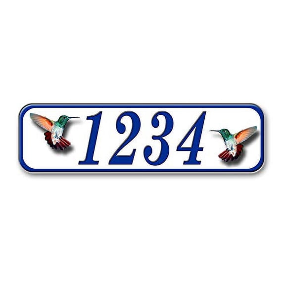 Hummingbirds, Reflective Curb Address Sign