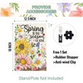 thumbnail image 4 of Welcome Spring House Flag 12.5 x 18 Inch Vertical Double Sided Burlap Pink Butterflies and Flowers Easter Large Yard Flag Spring Summer Holiday Seasonal Yard Outdoor Outside Decoration, 4 of 6