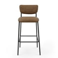 thumbnail image 6 of Pu Faux Leather Bar Stools Set of 2, Pub Barstools with Back and Footrest,Modern Armless Bar Height Stool Chairs, 6 of 9