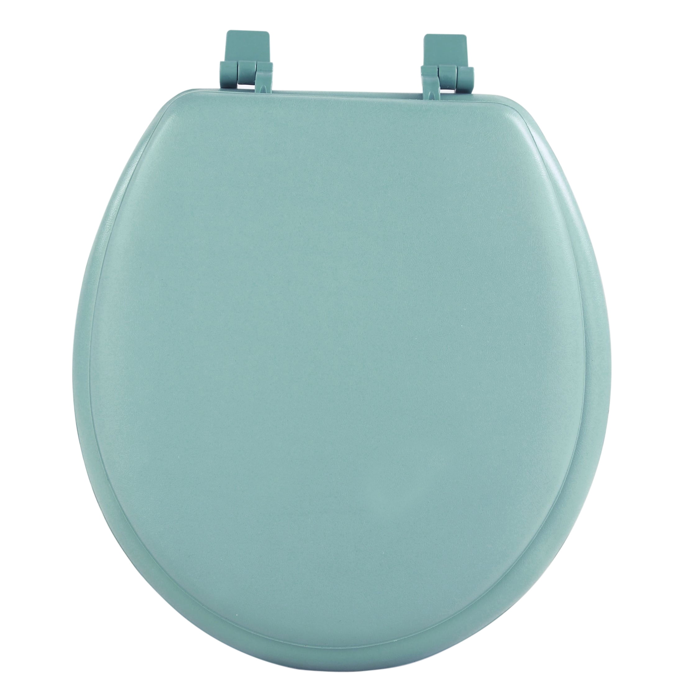 Standard Vinyl Soft Adjustable Hinges Toilet Seat with Close Lid, Light Green