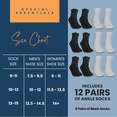 thumbnail image 5 of Special Essentials 12 Pairs Men's Black and Grey Cotton Diabetic Ankle Socks 10-13, 5 of 8