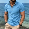 thumbnail image 2 of Dagugfen Athletic Tops Short Sleeve Stand Neck 1/4 Zip up Fitness Pullover Shirts Outdoor Workout Running Tops, 2 of 8