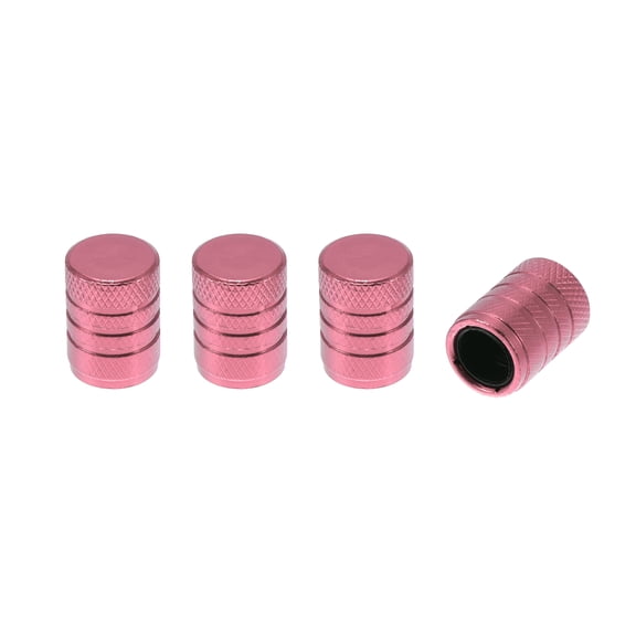 4 Pcs Decorative Tire Valve Stem Caps 17mm Tyre Valve Dust Covers for Most Cars Truck Pink Aluminum Alloy Plastic