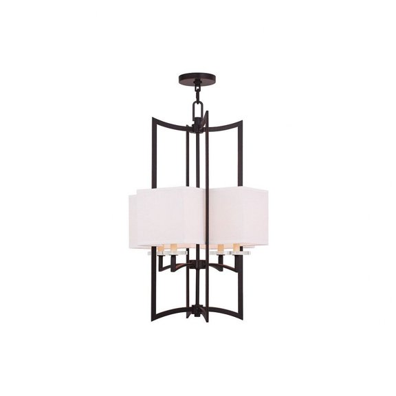 50706-91-Livex Lighting-Woodland Park - 6 Light Chandelier-Brushed Nickel Finish