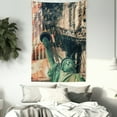 thumbnail image 3 of American Decor Tapestry, New York City Street Liberty Statue and USA Flag Freedom Torch Illustration, Wall Hanging for Bedroom Living Room Dorm Decor, 60W X 80L Inches, Red Grey, by Ambesonne, 3 of 5