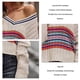 thumbnail image 5 of Color Bolck Suéter Tejido Cuello En V Manga Larga Casual Cómodo Simple Jersey Suéter Albaricoque S, 5 of 6